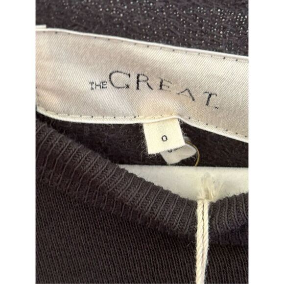 The Great. Long Sleeve The Ruffle Sweatshirt Women’s Black Size  XS - Picture 8 of 9